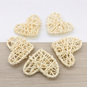 Natural rattan heart shaped ornament wholesale price eco friendly charm set <b>valentine</b> gift <b>decor</b> - Product Image 6
