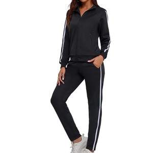 Conjunto Deportivo Rojo para Mujer, Color Sólido, Manga Larga, Cierre de Cremallera, Corte Regular, Transpirable, Informal para Otoño, 100% Poliéster - Product Image 5