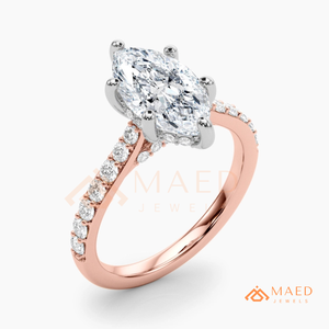 แหวนหมั้นเพชรโมอิสซาไนต์ทรงมาร์คีส์ ทอง 14K แหวนแต่งงาน เครื่องประดับเจ้าสาว ของขวัญสำหรับผู้หญิง สินค้าหรูหราจากสหรัฐอเมริกา ขายดีอันดับหนึ่ง ใหม่ล่าสุด - Product Image 6