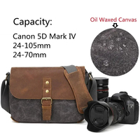 Bolsa de Cámara de Lona y Cuero con Cierre, Directo de Fábrica, Impermeable, Resistente a Impactos, para Fotografía DSLR, Personalizable, de Alta Calidad