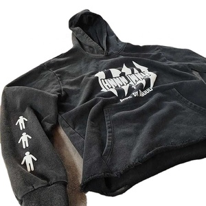 Bộ đồ thể thao nam gồm áo hoodie in họa tiết cũ kỹ và quần thể thao ống loe, chất liệu 100% cotton, kiểu dáng mùa đông, màu phai nắng, có <span class=keywords><strong>size</strong></span> lớn - Product Image 3