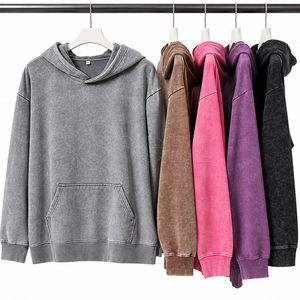 Sweat à capuche OEM épais délavé à l'acide, avec effet éclaboussures de peinture dégradées et usées, 100% Coton, Streetwear, Fourniture de vêtements - Product Image 4