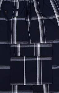 กางเกงขาสั้นคาร์โก้ผู้ชาย – กางเกงลำลองลายสก๊อตทรงหลวมเอวยางยืดมีกระเป๋าหลายช่องทรงปกติ - Product Image 5