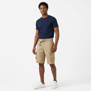 Shorts pour hommes, couleur unie, taille mi-haute, séchage rapide, polyester, décontractés, style Bermuda, avec poches, fermeture boutonnée - Product Image 2