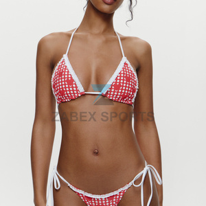 Conjunto de Bikini de Dos Piezas para Mujer, Moderno, en Spandex/Nylon, Tela Suave, Logotipo Frontal, Transpirable, Traje de Baño para Playa - Product Image 3