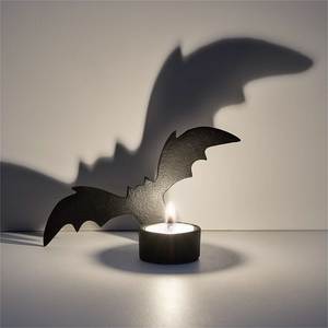 Halloween Iron Metal <b>Tea</b> <b>Light</b> <b>Candle</b> Holder Black Zombie Witch Hat Pumpkin Silhouette Halloween Home Decorations - Product Image 4