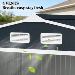 Capanno in Metallo Grigio Chiaro e Grigio Scuro per Giardino o Deposito Attrezzi - Product Image 4