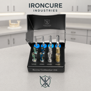 IRONCURE INDUSTRIES PRIVATE LIMITED Kit de 12 piezas para recolección manual de hueso en implantes dentales, perforadores para hacer trozos de hueso y topeadores de profundidad - Product Image 3