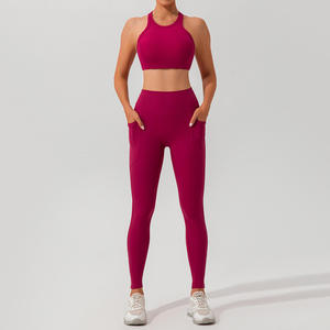 Leggings Deportivos de Cintura Media para Mujer, Sólidos, Largos, Transpirables, Elásticos, para Yoga, Gimnasio, Correr, Entrenamiento, Ropa Deportiva Personalizada al por Mayor - Product Image 2