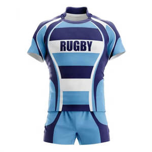 Maillot de rugby en gros : Usine spécialisée, maille respirante haute résistance en polyester, manches courtes, pour équipes scolaires, clubs et académies, coupe personnalisée - Product Image 2