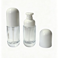 Botella de Vidrio Transparente de 30 ml para Suero, con Bomba Blanca, Recargable, a Prueba de Fugas, para Aceite Esencial, Loción, Cuidado de la Piel, Envase Cosmético, Crema para el Cuidado de la Piel