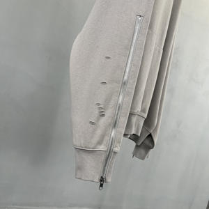 High quality <b>hoodies</b> and sweatshirts box square heavyweight luxury sleeves zipper gym men <b>hoodies</b> embroidery puff 3D printing - Product Image 4