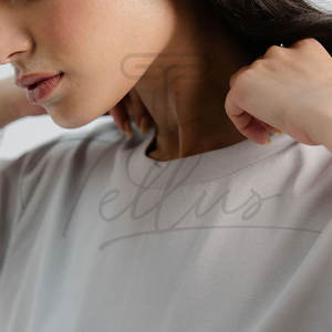 Camisetas de Verano para Mujer, Lisas, 100% Algodón, Cuello Redondo, Corte Ajustado Informal - Product Image 6