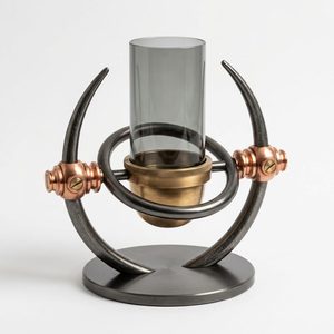 Handmade 32 cm <b>Brass</b> Glass Hurricane <b>Lantern</b> with Gimbal Deck Gunmetal Copper Finish for Home Decor & Hotel Use - Product Image 1