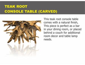 TEAK ROOT CONSOLE <b>TABLE</b> (CARVED) - Product Image 3