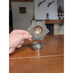 Elegant Vintage Brass Metal <b>Tea</b> Strainer with Bowl Gold Finish Lose Leaf <b>Tea</b> Infuser Star Shape Home & Office <b>Coffee</b> <b>Tea</b> <b>Tools</b> - Product Image 1