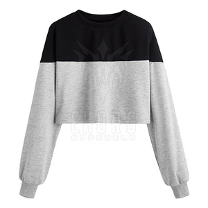 Nouveauté : Sweat-shirt court décontracté pour femme en coton/polyester, logo personnalisé, haute qualité, écologique, séchage rapide, léger - Product Image 1