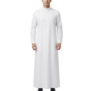Nouvelle Thobe Arabe Traditionnelle à Manches Longues, Vêtement Musulman, Col Montant, Design Élégant, Coton Décontracté pour Usage Quotidien et Événements Spéciaux - Product Image 1