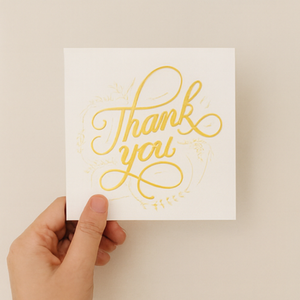 Carte de remerciement de luxe personnalisée avec enveloppe, impression dorée, carte de vœux pour emballage cadeau de mariage, papeterie - Product Image 1
