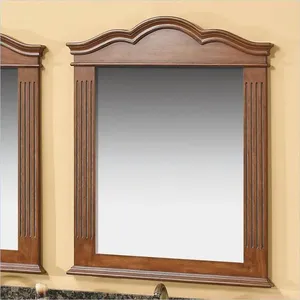 Marco de espejo de pared de madera hecho a mano con tallados únicos para espacios interiores artísticos y decoración de pasillos o salas de estar. - Product Image 5