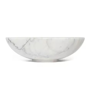 Frutero de Mármol Blanco de Lujo al por Mayor, Elegante Tazón de Piedra Natural para Ensaladas, Centro de Mesa para Decoración de Hoteles y Hogares - Product Image 1
