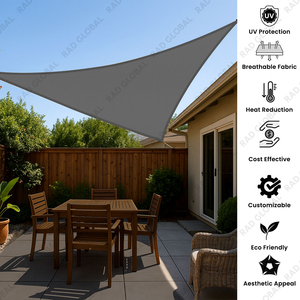Voile d'ombrage triangulaire grise en HDPE, respirante, protection UV, pour jardin, patio, balcon, extérieur - Product Image 3