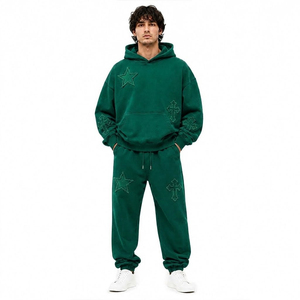 Ensemble survêtement homme personnalisé avec logo, veste zippée et pantalon de jogging, impression personnalisée, couleur personnalisée, commande en gros - Product Image 2