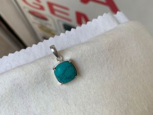 Colgante de plata de ley con turquesa Bhatti, colgante de piedras preciosas, colgante de plata para mujer, joyería vintage para mujer - Product Image 2