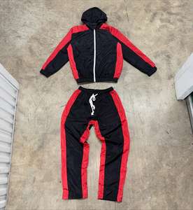 Conjuntos de Chaqueta Cortavientos de Nailon de Alta Calidad 2026, Venta al Por Mayor, Logotipo Personalizado, Conjunto Deportivo Informal de 2 Piezas para Hombre - Product Image 3