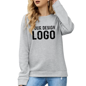 Sudadera de Forro Polar Sólido para Mujer, Estilo Urbano, Holgada, Diseño Personalizado, Venta al por Mayor, Ajuste Casual, Hombros Caídos, Oversize - Product Image 2