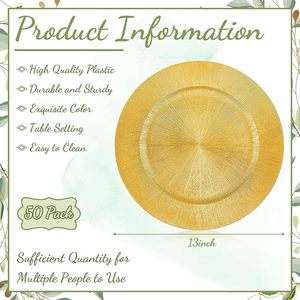 Assiette de présentation de luxe réutilisable pour mariage, assiette décorative pour dîner, idéale pour les banquets d'hôtel - Product Image 2