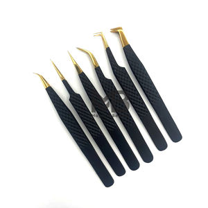 Boîte d'emballage personnalisée avec logo, pinces à cils en acier inoxydable à pointe en fibre, pinces à cils à prix avantageux - Product Image 4