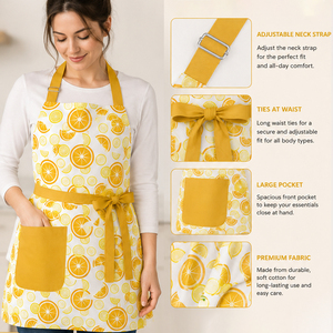 Tablier en coton doux avec sangle réglable pour le cou, tablier de cuisine pour femmes et hommes, parfait pour la maison - Product Image 3