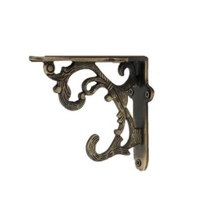Estante Flotante Rústico de Madera Reciclada con Soportes Metálicos Vintage, Estante de Almacenamiento de un Solo Nivel para Sala de Estar, Venta al por Mayor en India - Product Image 3