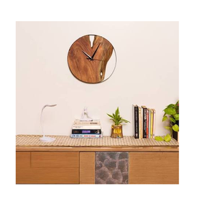 Reloj de Pared Redondo Minimalista de Madera, Reloj de Pared Redondo de Madera Natural con Cuarzo Analógico para Sala de Estar - Product Image 1
