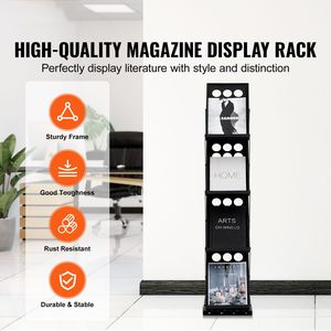 Espositore Portatile Pieghevole a 4 Livelli per Riviste, Adatto per Camera da Letto, Supporto per Cataloghi e Brochure con Funzione di Trasporto - Product Image 2