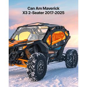 ชุดปิดห้องโดยสารแบบกันลมพร้อมประตูด้านบนแบบนุ่ม สำหรับรถ UTV รุ่น Can-Am Maverick X3 2 ที่นั่ง ปี 2017-2025 พร้อมซิปอัพเกรด - Product Image 2