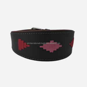 Accesorios para mascotas, collares para perros de cuero Polo, rayas rojas, rosas y blancas, collar para mascotas de la mejor calidad, Fabricante Mayorista de India - Product Image 3