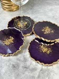 Factory OEM Custom Shape Resin <b>Coaster</b> <b>Set</b> Heat Resistant Corporate Gift Supplier - Product Image 4