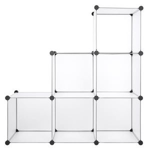 Organizzatore Modulare a Cubi Fai-da-Te in Plastica Bianca, Armadio con 6 Cubi, Scarpiera e Organizzatore da Scrivania e Cassetti - Product Image 3