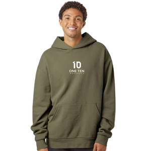Sweat-shirt à capuche mi-lourd pour homme 280 g/m² en molleton de coton premium couleur olive, style streetwear décontracté, logo personnalisé OEM ODM - Product Image 1