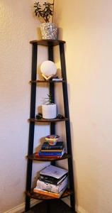 Minimalist Wooden <b>Corner</b> Ladder Shelf 5-Tier <b>Storage</b> Rack for Living Room Plant Display Eco-Friendly Design From India - Product Image 6