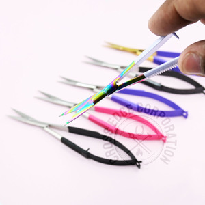 Customized Eyebrow Eyelash <b>Small</b> Scissors Shaping Trimming Spring Scissors Nose Clippers Mustache Scissor Grafted Sharp Tip - Product Image 1