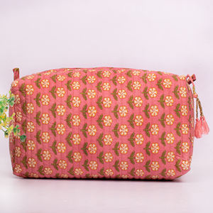 Handmade Cotton Multifunction Fashionable Makeup Bag Set Eco-Friendly Water Resistant Floral Printed Quilted <b>Accessories</b> <b>Travel</b> - Product Image 3