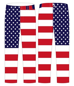 Ensemble uniforme de baseball imprimé drapeau américain, maillot à manches courtes et pantalon en polyester sublimé, unisexe adulte toutes saisons - Product Image 4