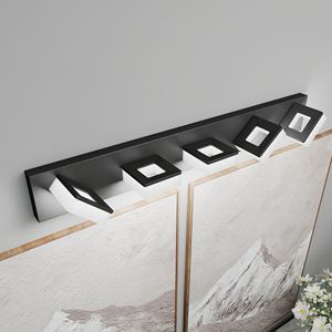 Lampada da Bagno a LED Moderna in Acrilico Nero Opaco, 5 Luci, 32 Pollici, Illuminazione da Parete M - Product Image 2