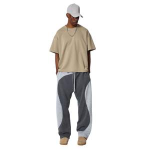 กางเกงขายาวผู้ชายสำหรับฤดูหนาว แบบสั่งทำพิเศษ ผ้าฝ้ายฟลีซ 100% ดีไซน์ใหม่ สีสันตัดกัน สไตล์ลำลอง ทรงหลวม หนานุ่ม - Product Image 5