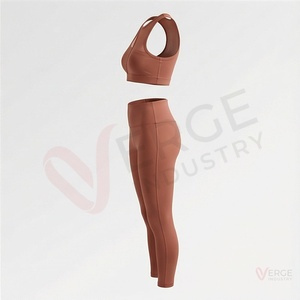 <b>Women</b> <b>Seamless</b> Yoga Set 2 Piece Cut Out Mesh Sports Bra High Waist <b>Leggings</b> - Product Image 3