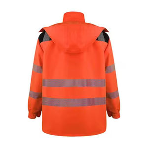 Chaqueta Industrial de Invierno para Hombre OEM ODM con Acolchado de Alta Visibilidad, Ropa de Trabajo de Alta Visibilidad para Seguridad Vial - Product Image 4