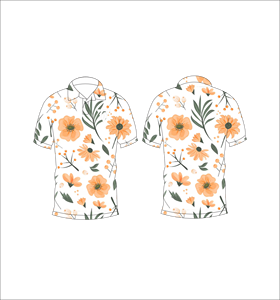 Camiseta Polo Personalizada para Hombre con Estampado Floral Naranja, Manga Corta, Informal, de Moda, para Golf, con Logotipo Personalizado, OEM, ODM, al por Mayor - Product Image 3